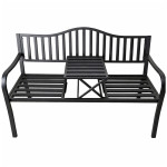 Záhradná kovová lavička – 150cm, čierna